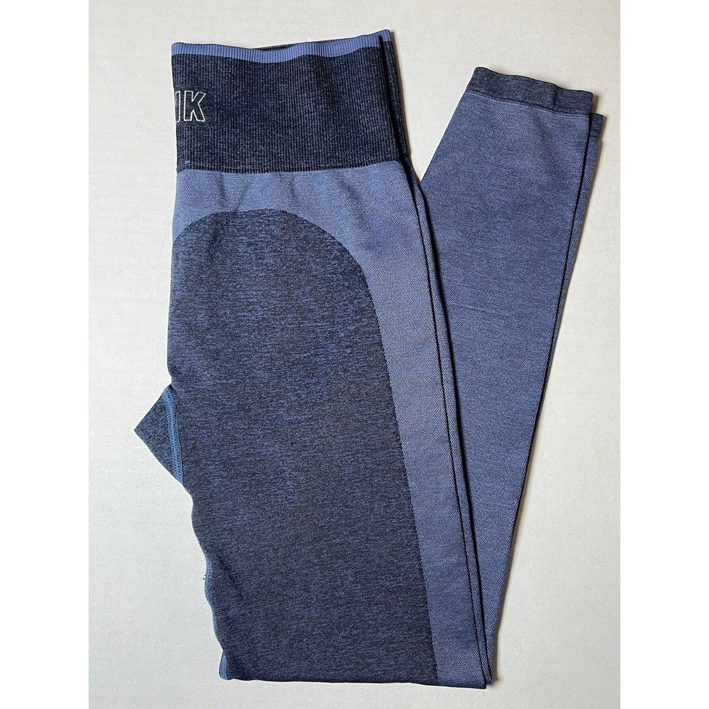 Victoria's Secret "PINK" Blue Seamless Leggings Women's Yoga Pants Gym Workout S